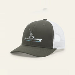 Custom Boat Trucker Hat — Charcoal/White