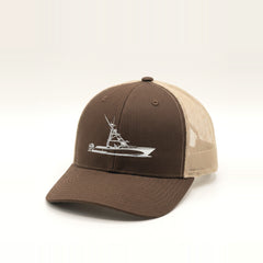 Custom Boat Trucker Hat — Chocolate Chip/Birch