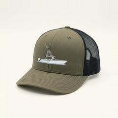 Custom Boat Trucker Hat — Loden/Black