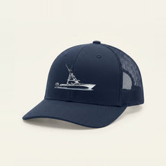 Custom Boat Trucker Hat — Navy