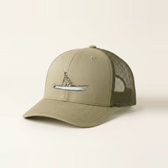 Custom Boat Trucker Hat — Pale Khaki