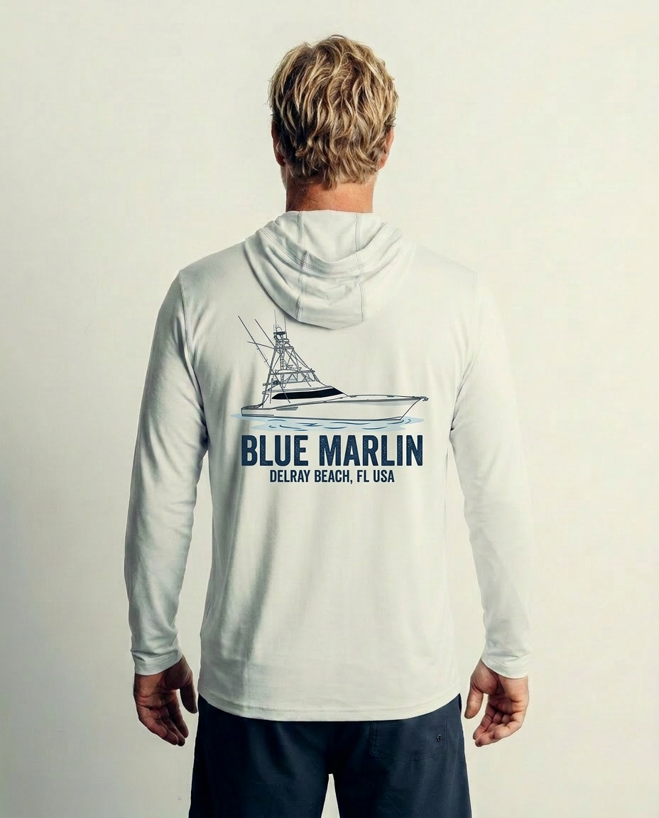 Boat design on the hoodie back